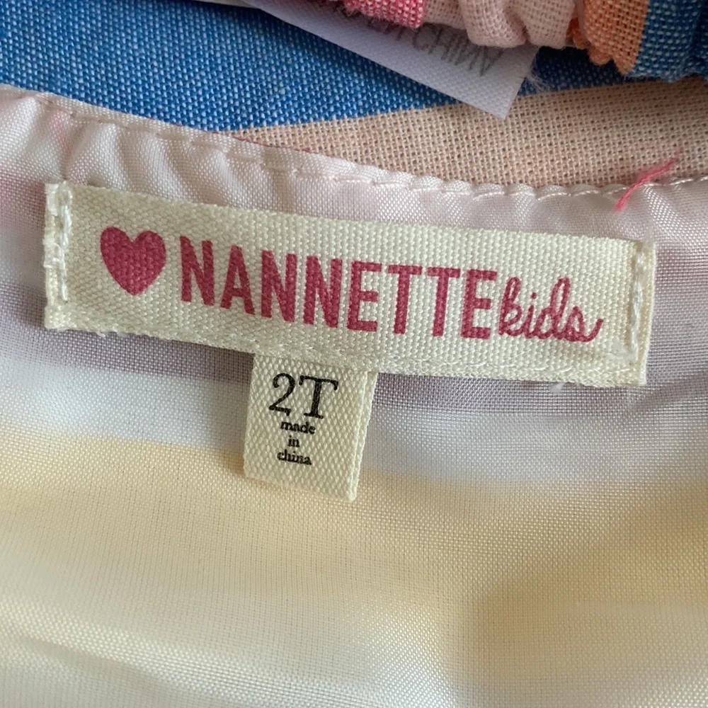 Nannette Kids Toddler Girls Short Sleeve Button Front Dress